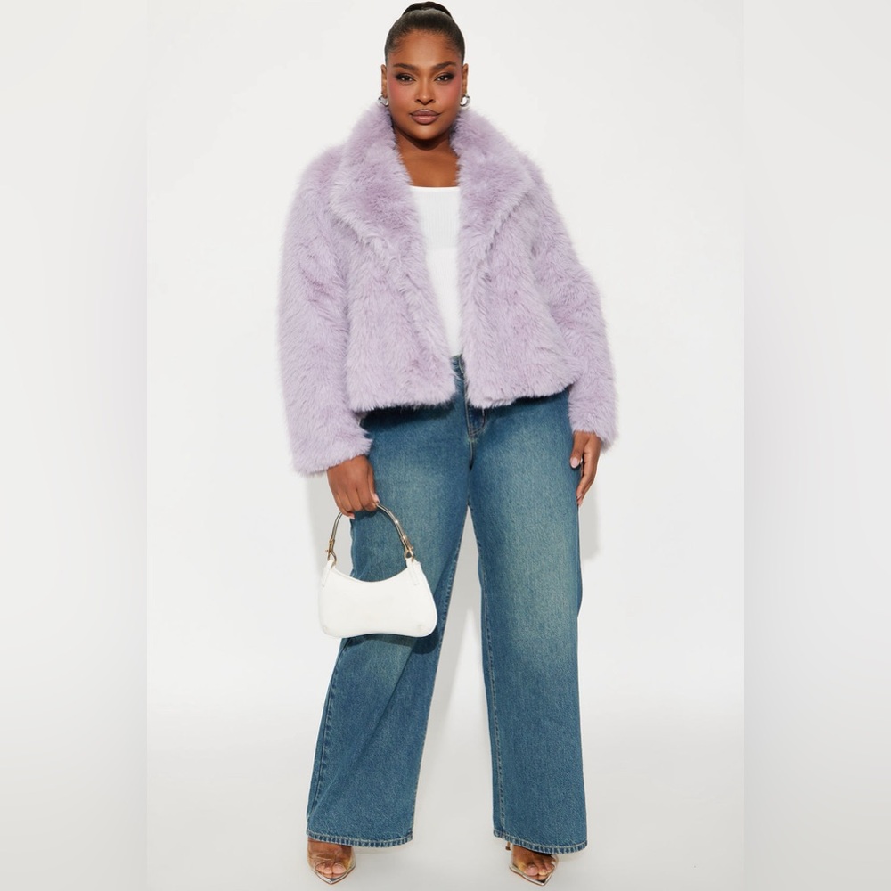 NWT Plush Faux Fur Jacket in Lavender - Women's Cozy Coat 2X - Picture 3 of 9